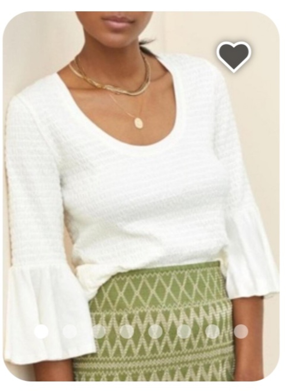 Anthropologie Smocked Bell-Sleeve Top Med - Picture 4 of 8